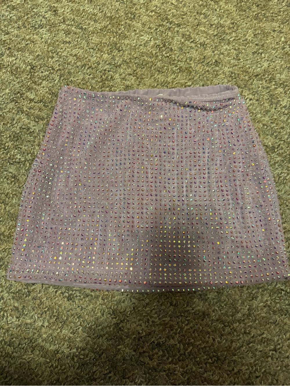 Oh Polly Lilac Rhinestone Mini Skirt NWT